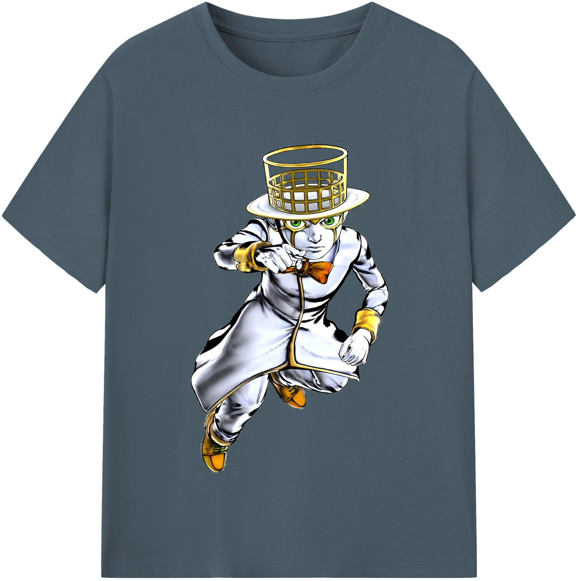 （画像用） ジョジョの奇妙な冒険 岸辺 露伴（きしべ ろはん） JoJo's Bizarre Adventure Rohan Kishibe 綿100％半袖Tシャツ（フロントプリント）